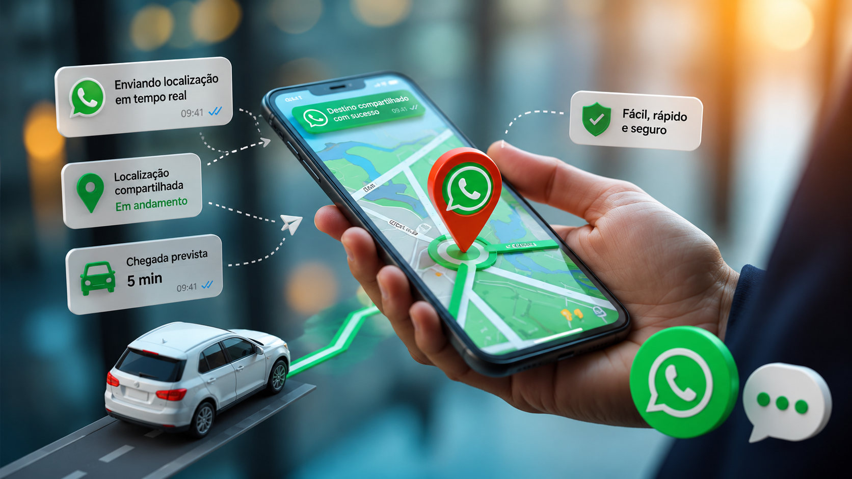 Mobilidade via WhatsApp com localização em tempo real